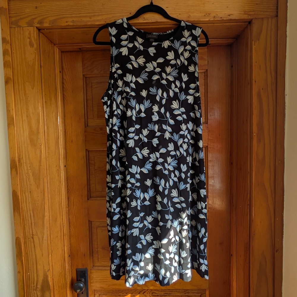 Floral Sleeveless Black Dress